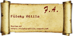 Füleky Attila névjegykártya